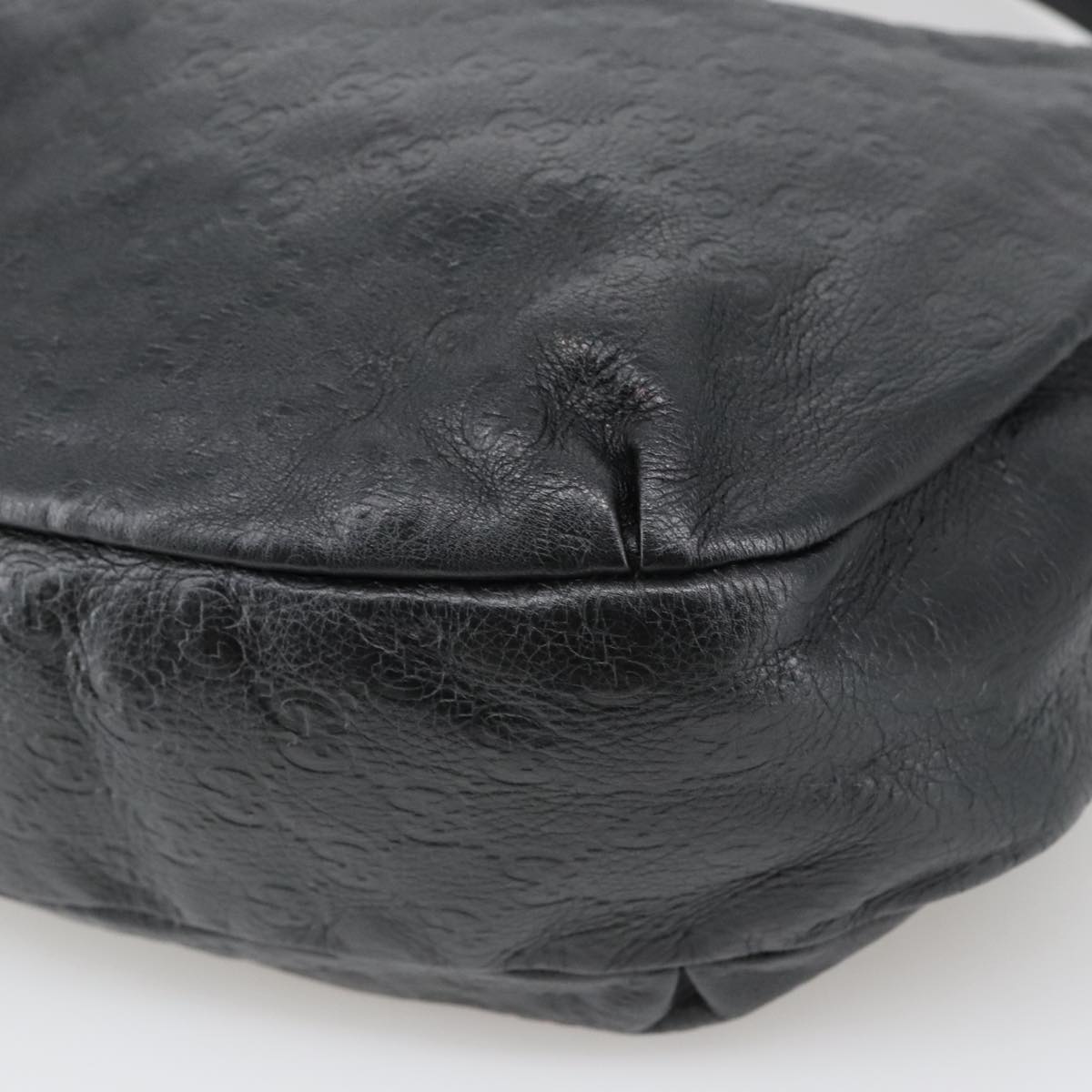 Gucci Guccissima Black Leather Shoulder Bag