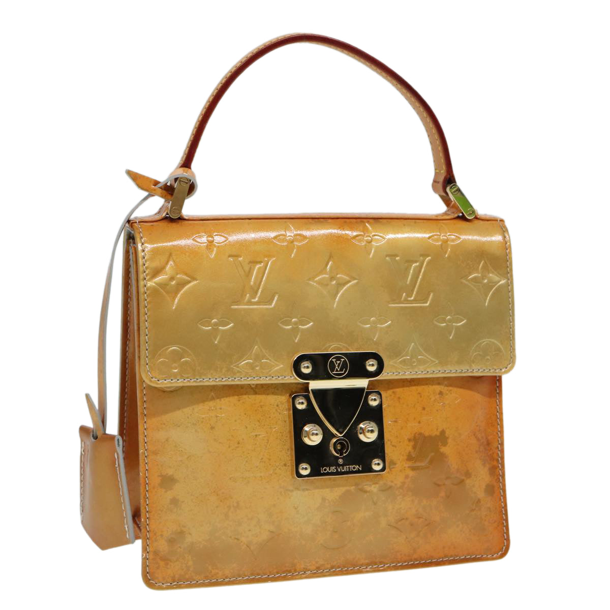 Louis Vuitton Spring Street Beige Patent Leather Handbag