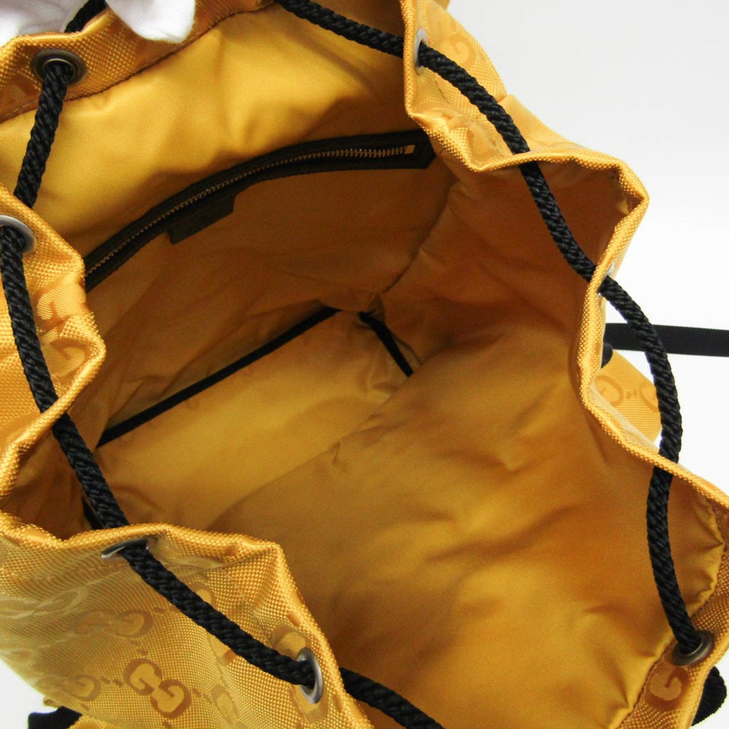 Gucci Off The Grid Yellow Canvas Backpack Bag