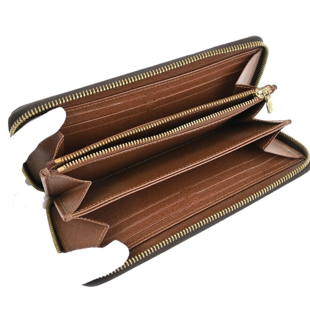 Louis Vuitton Portefeuille Zippy Brown Leather Wallet