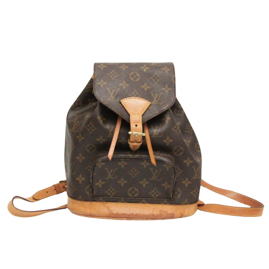 Louis Vuitton Montsouris Mm Brown Canvas Backpack Bag ()