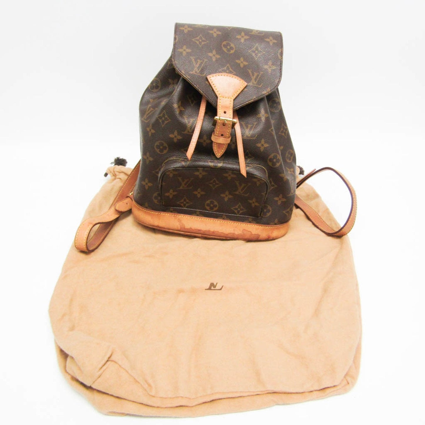 Louis Vuitton Montsouris Mm Brown Canvas Backpack Bag