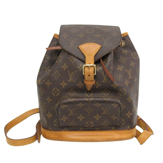Louis Vuitton Montsouris Mm Brown Canvas Backpack Bag ()