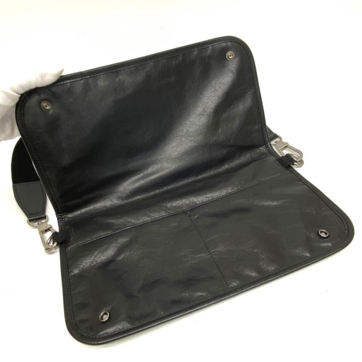 Gucci Interlocking G Black Leather Shoulder Bag