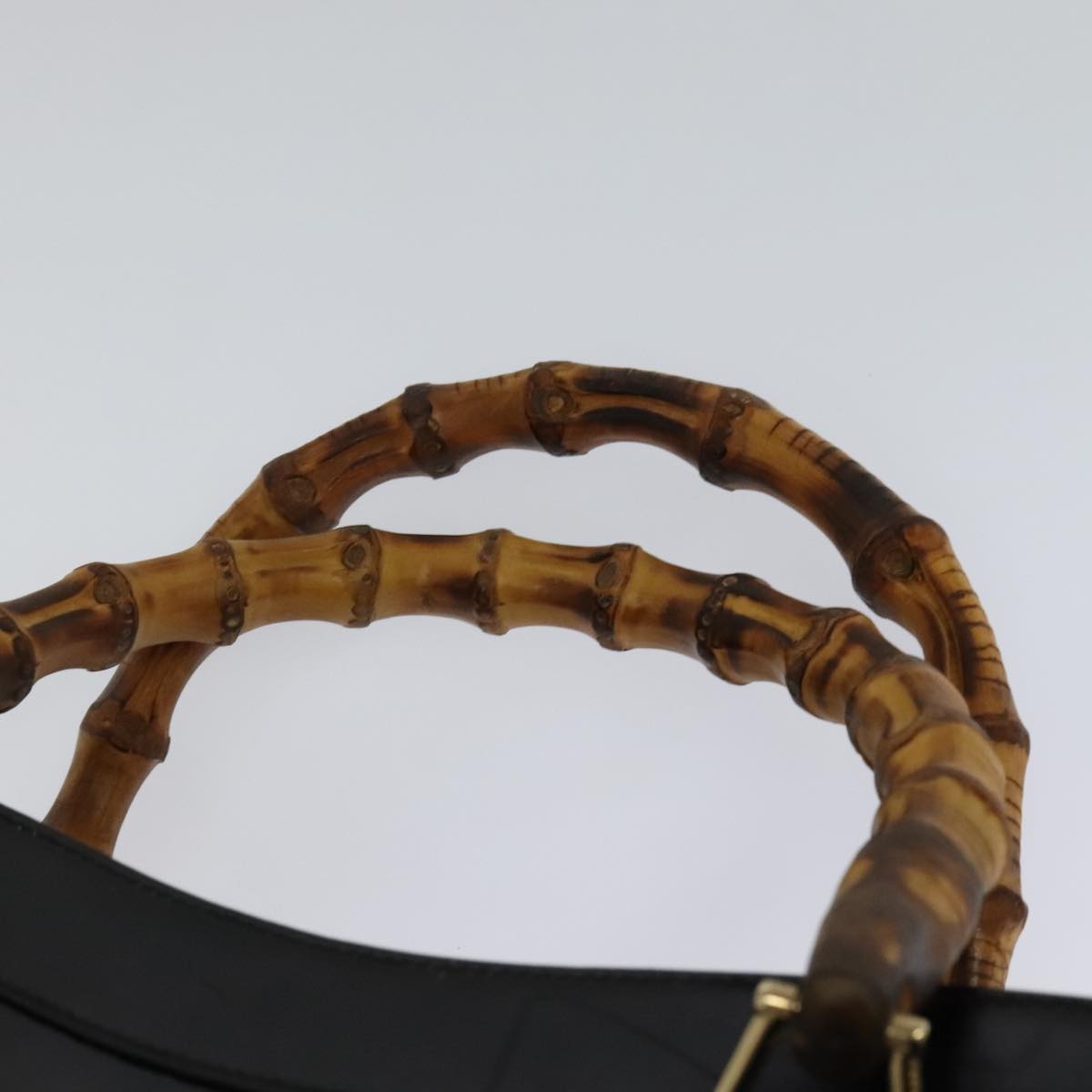 Gucci Bamboo Black Leather Handbag