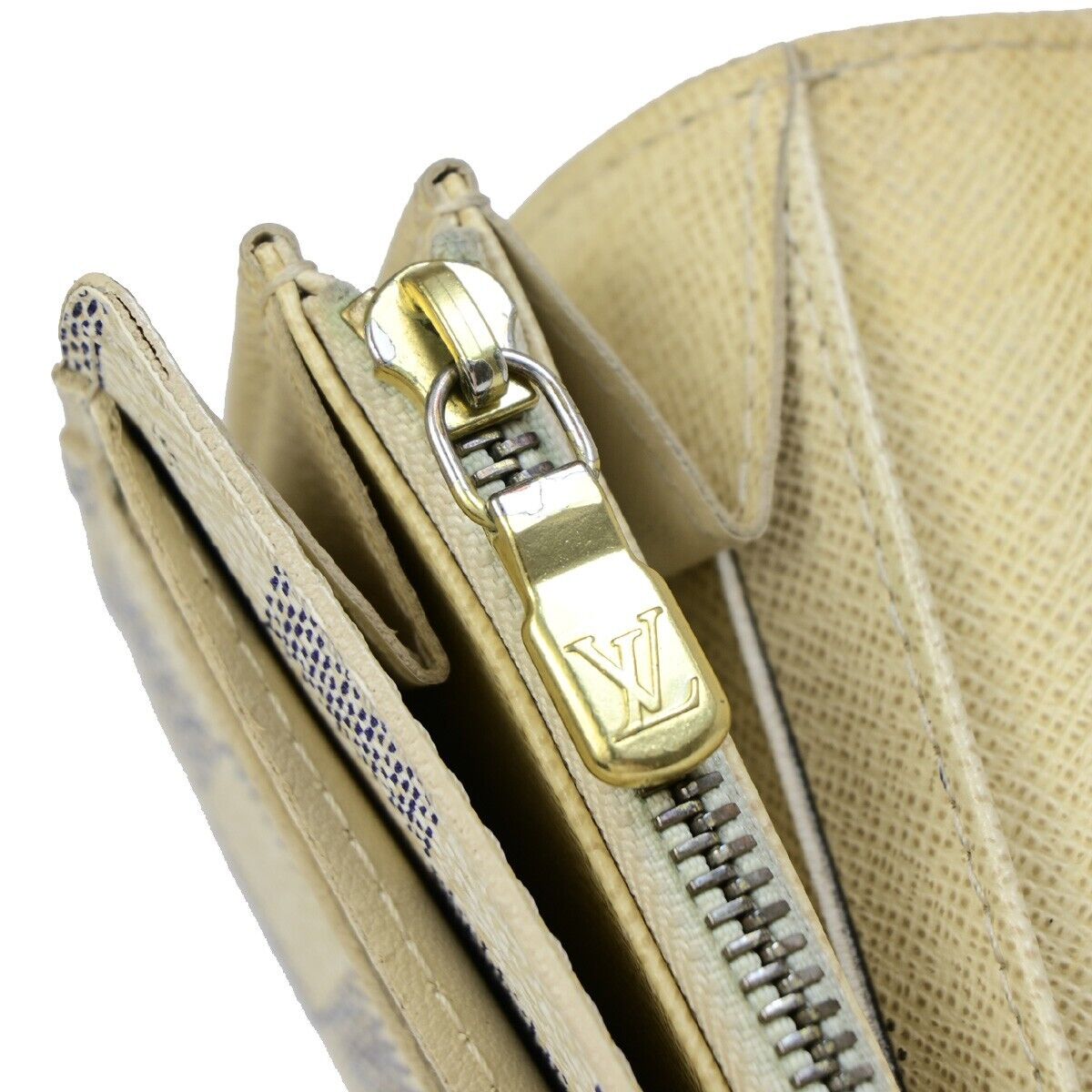 Louis Vuitton Portefeuille Sarah White White Gold Wallet