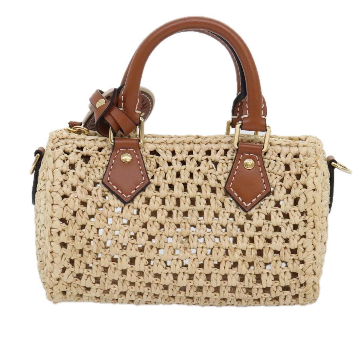 Louis Vuitton Nano Speedy Beige Synthetic Handbag