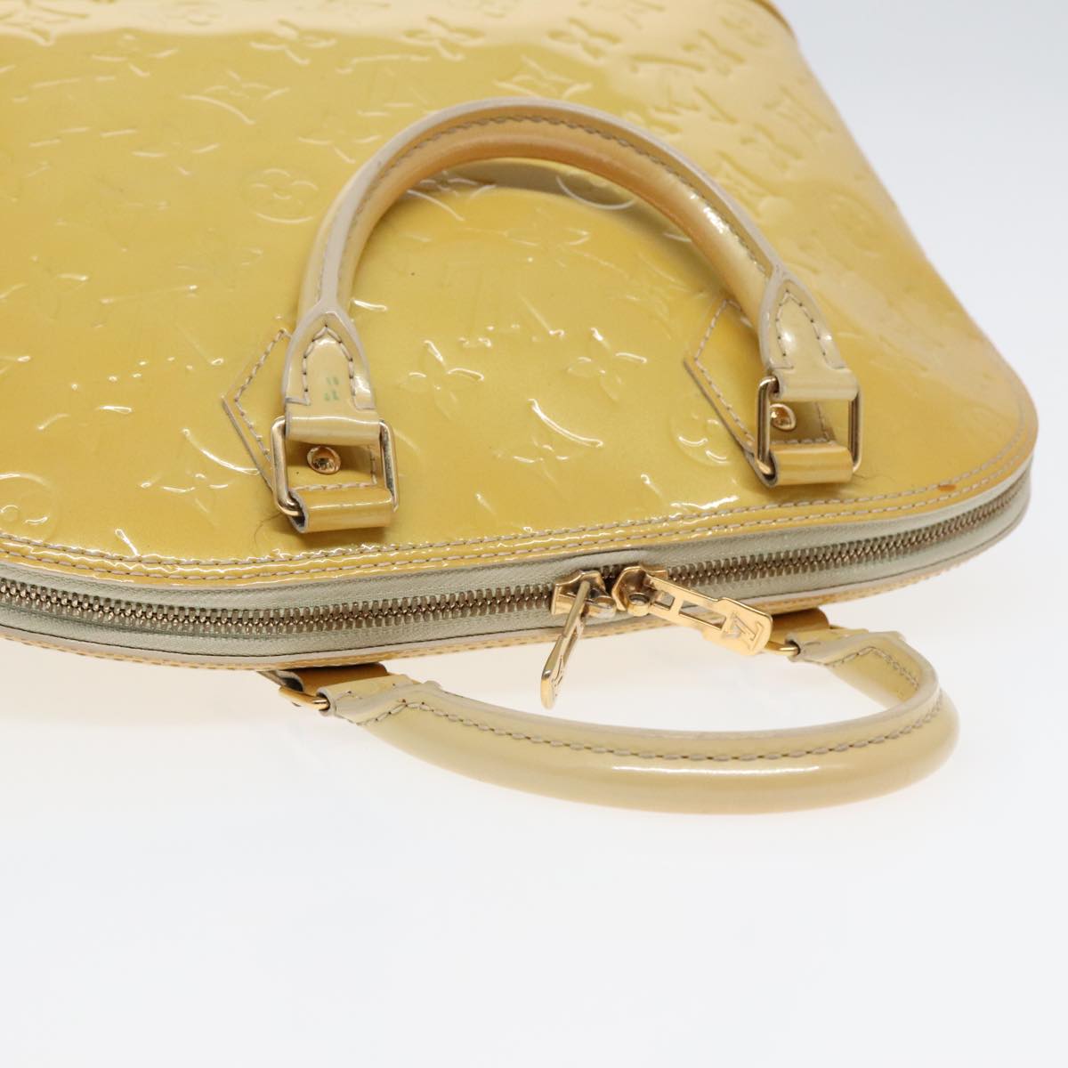 Louis Vuitton Alma Yellow Patent Leather Handbag
