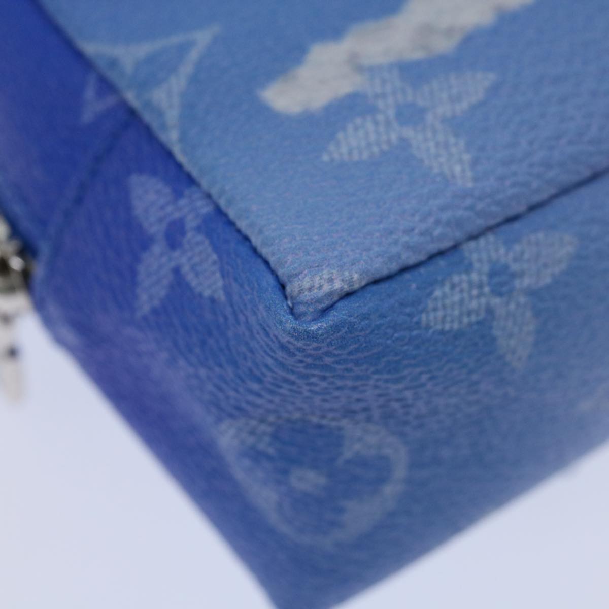 Louis Vuitton Blue Canvas Clutch Bag