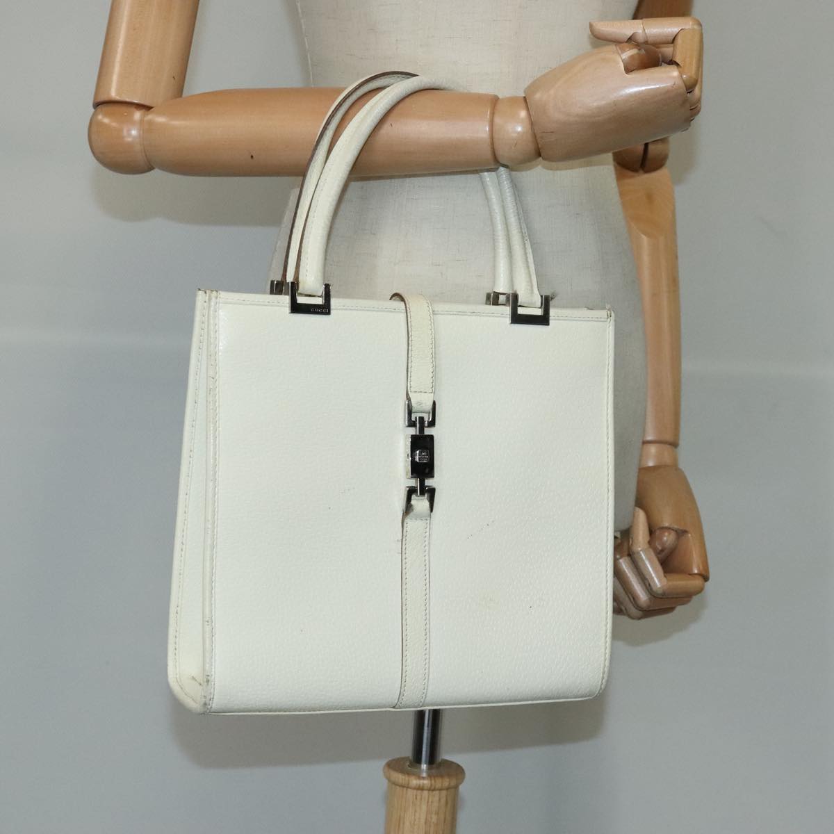 Gucci Jackie Ecru Leather Handbag