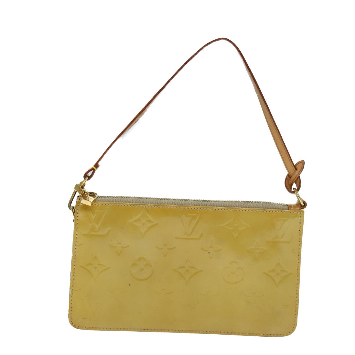 Louis Vuitton Lexington Beige Patent Leather Clutch Bag