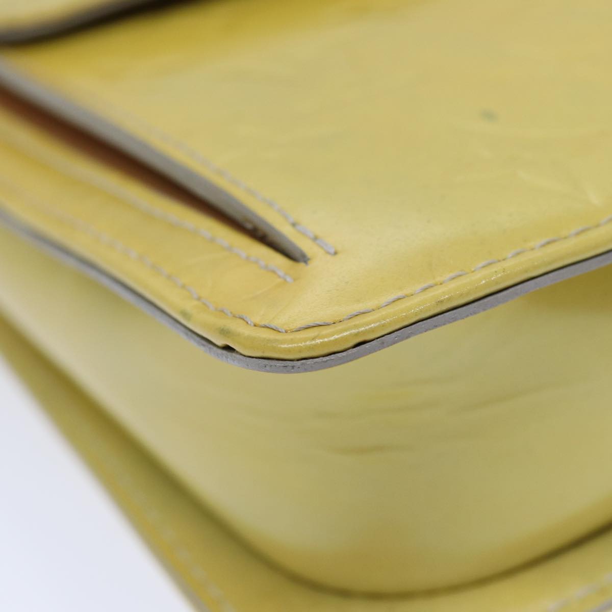 Louis Vuitton Mott Yellow Patent Leather Clutch Bag