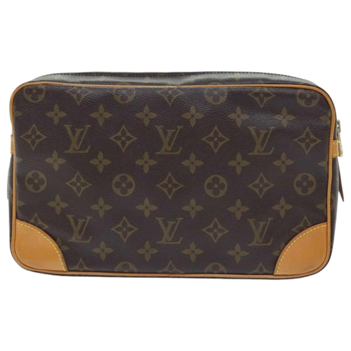 Louis Vuitton Compiegne 28 Brown Canvas Clutch Bag