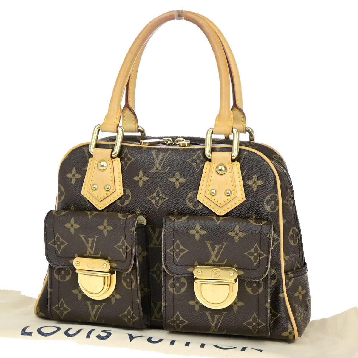 Louis Vuitton Manhattan Pm Brown Canvas Handbag ()