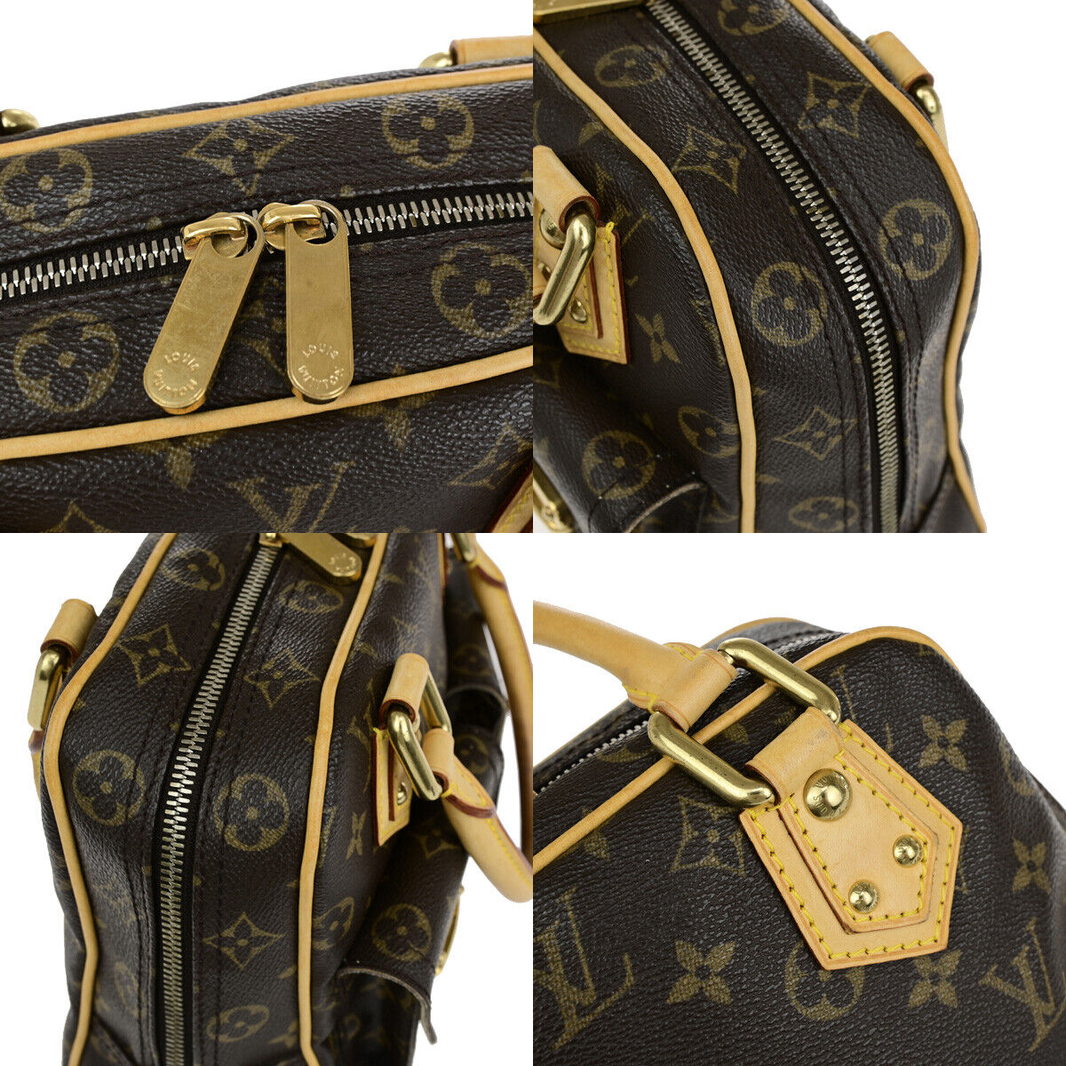 Louis Vuitton Manhattan Pm Brown Canvas Handbag