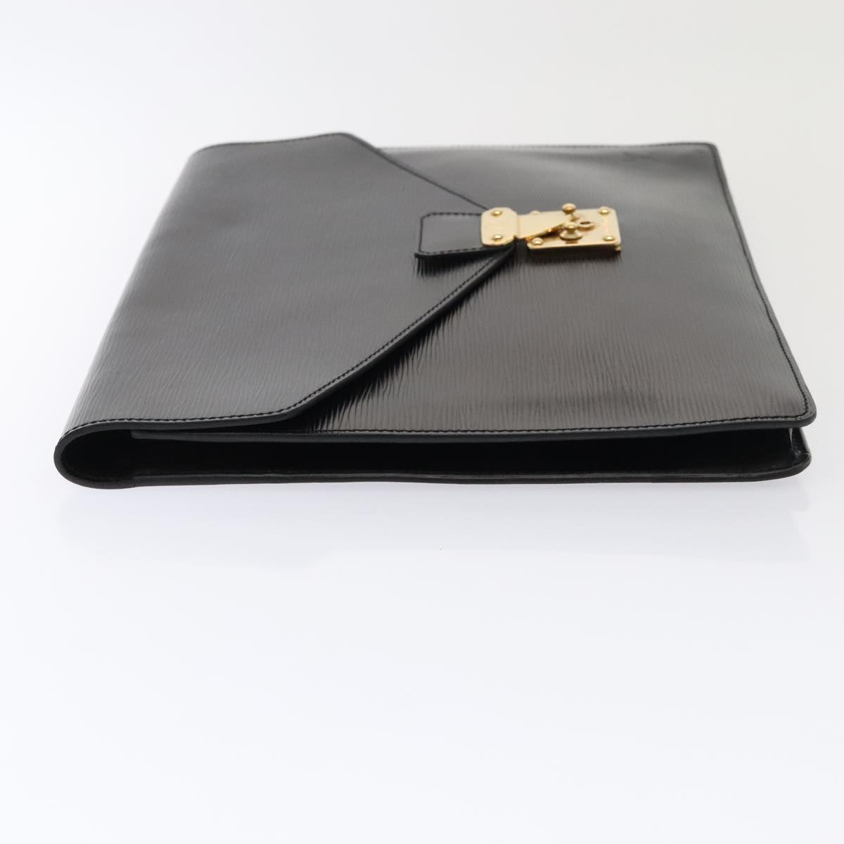 Louis Vuitton Senateur Black Leather Clutch Bag