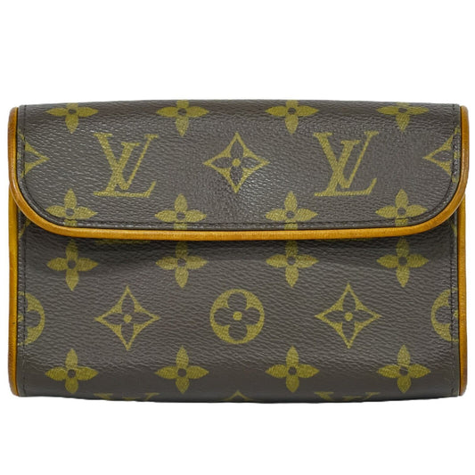Louis Vuitton Pochette Florentine Brown Gold Plated Clutch Bag ()
