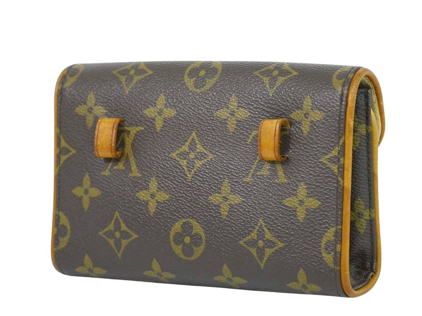 Louis Vuitton Pochette Florentine Brown Gold Plated Clutch Bag