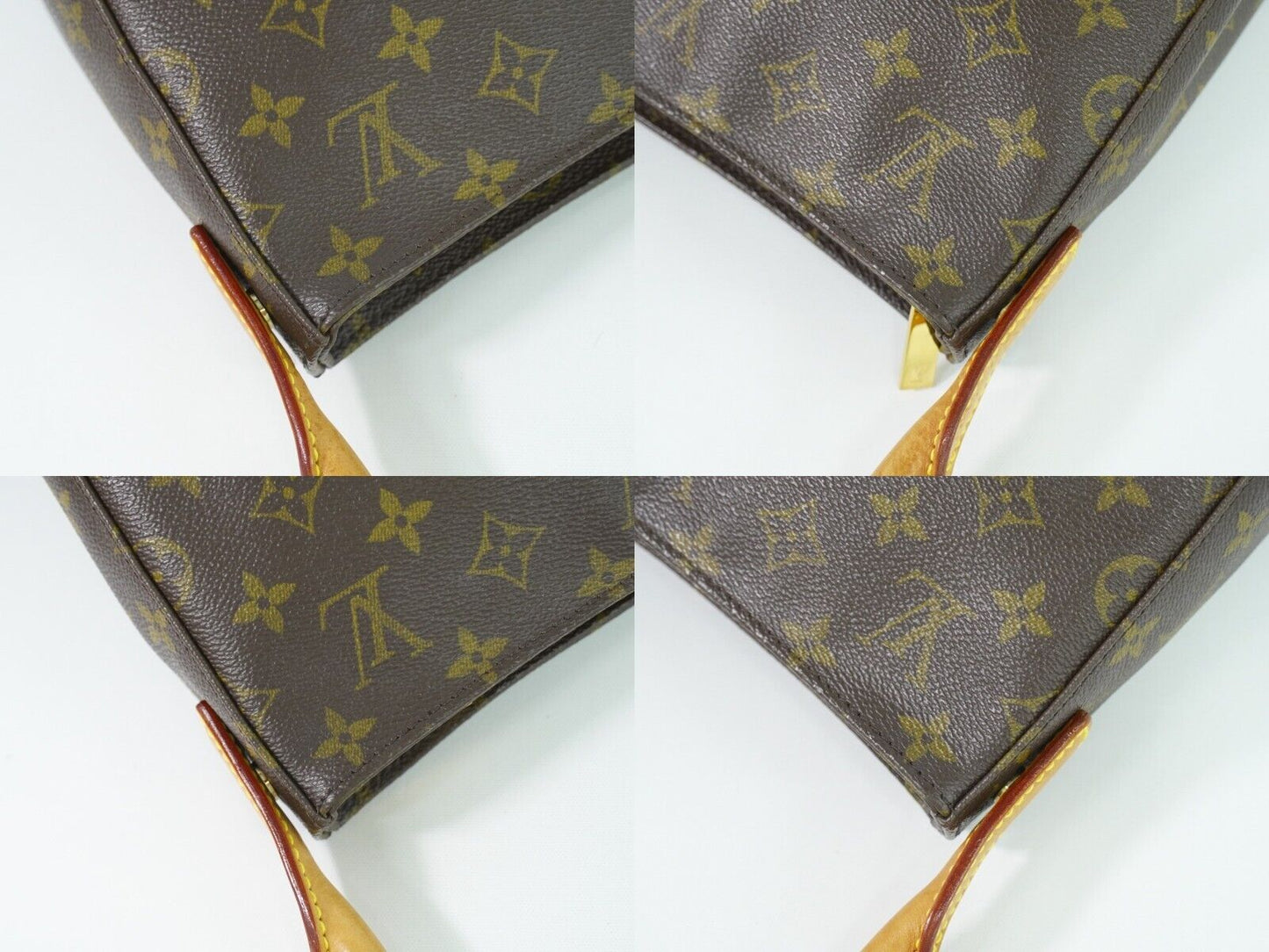 Louis Vuitton Looping Mm Brown Gold Plated Handbag