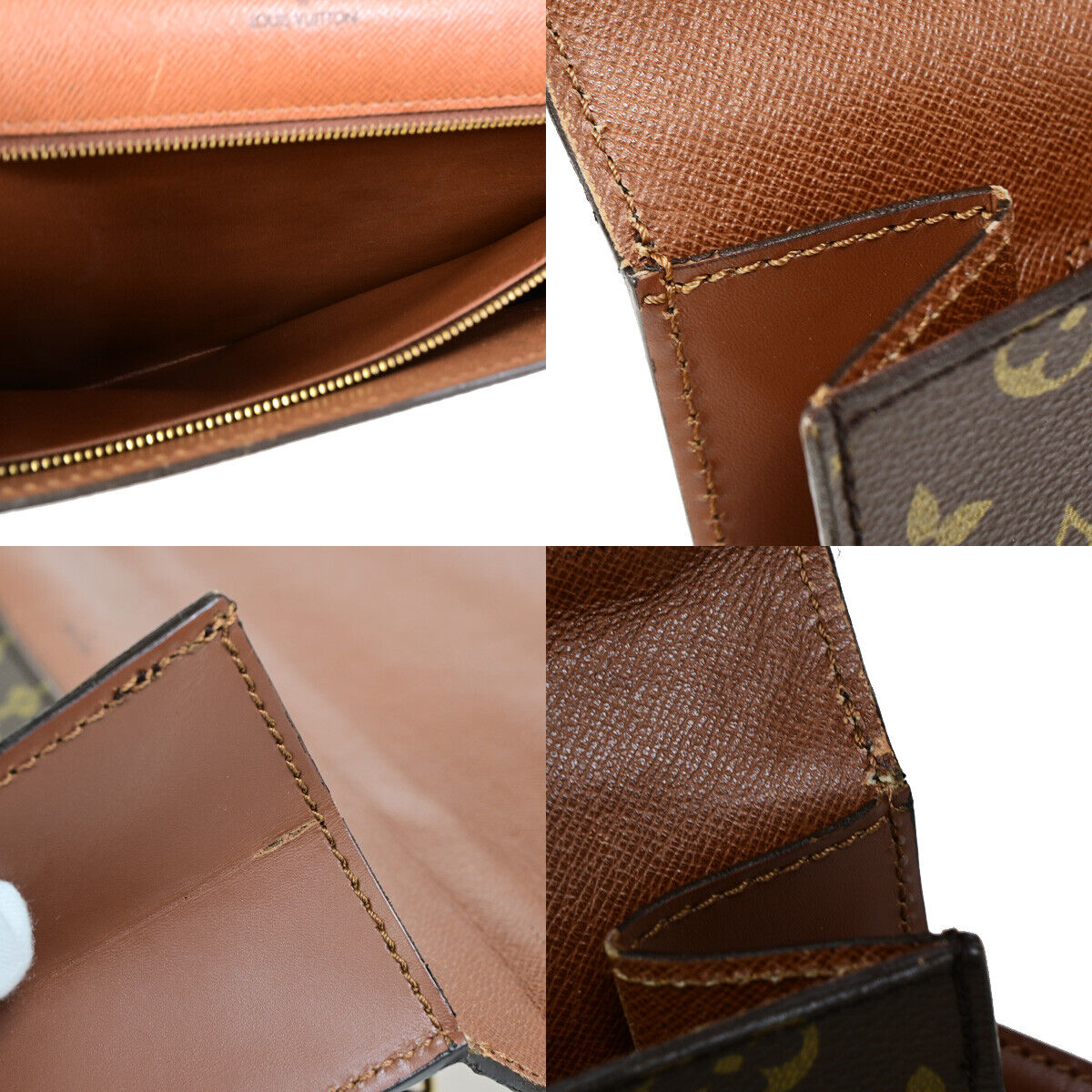 Louis Vuitton Porte Documents Brown Canvas Briefcase Bag