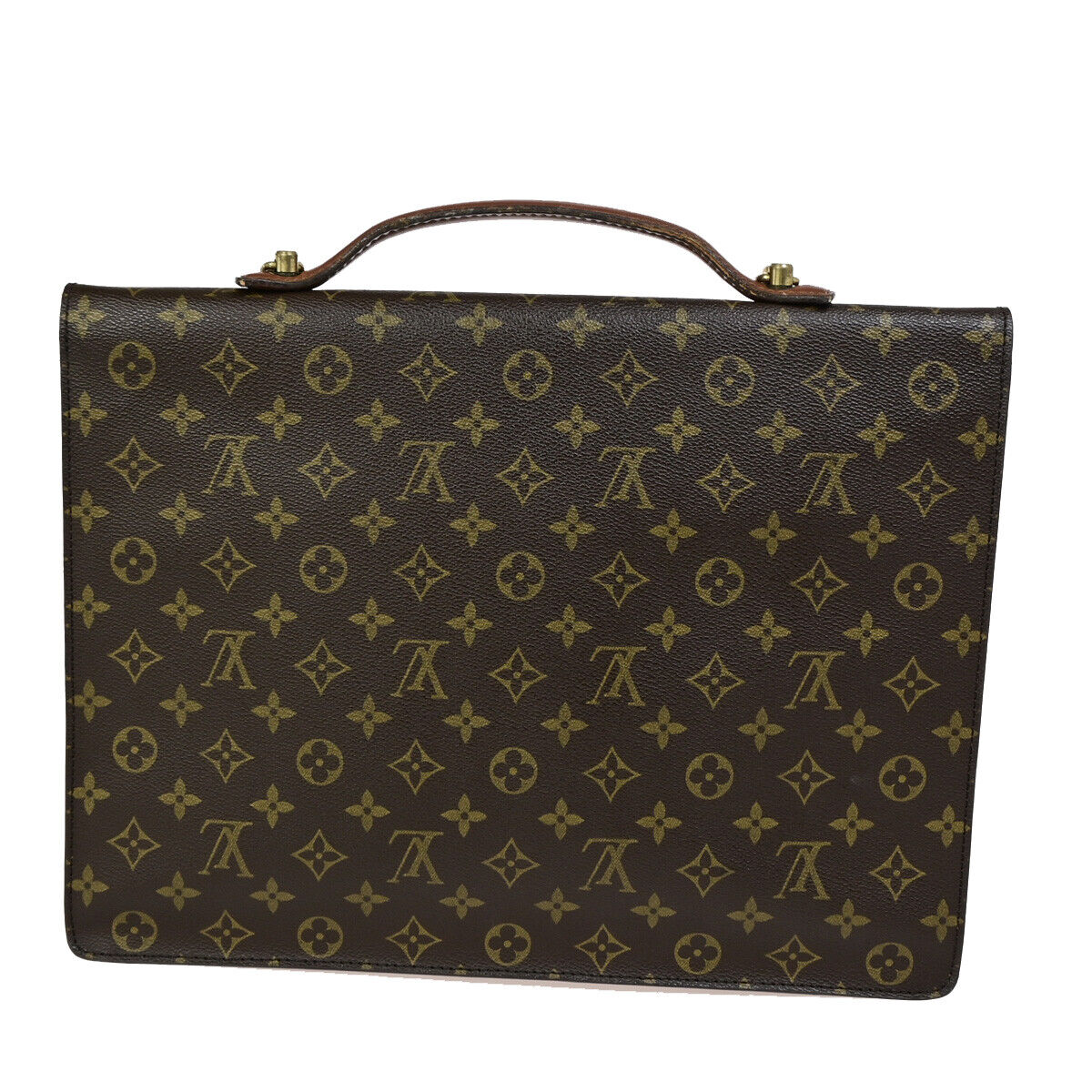 Louis Vuitton Porte Documents Brown Canvas Briefcase Bag