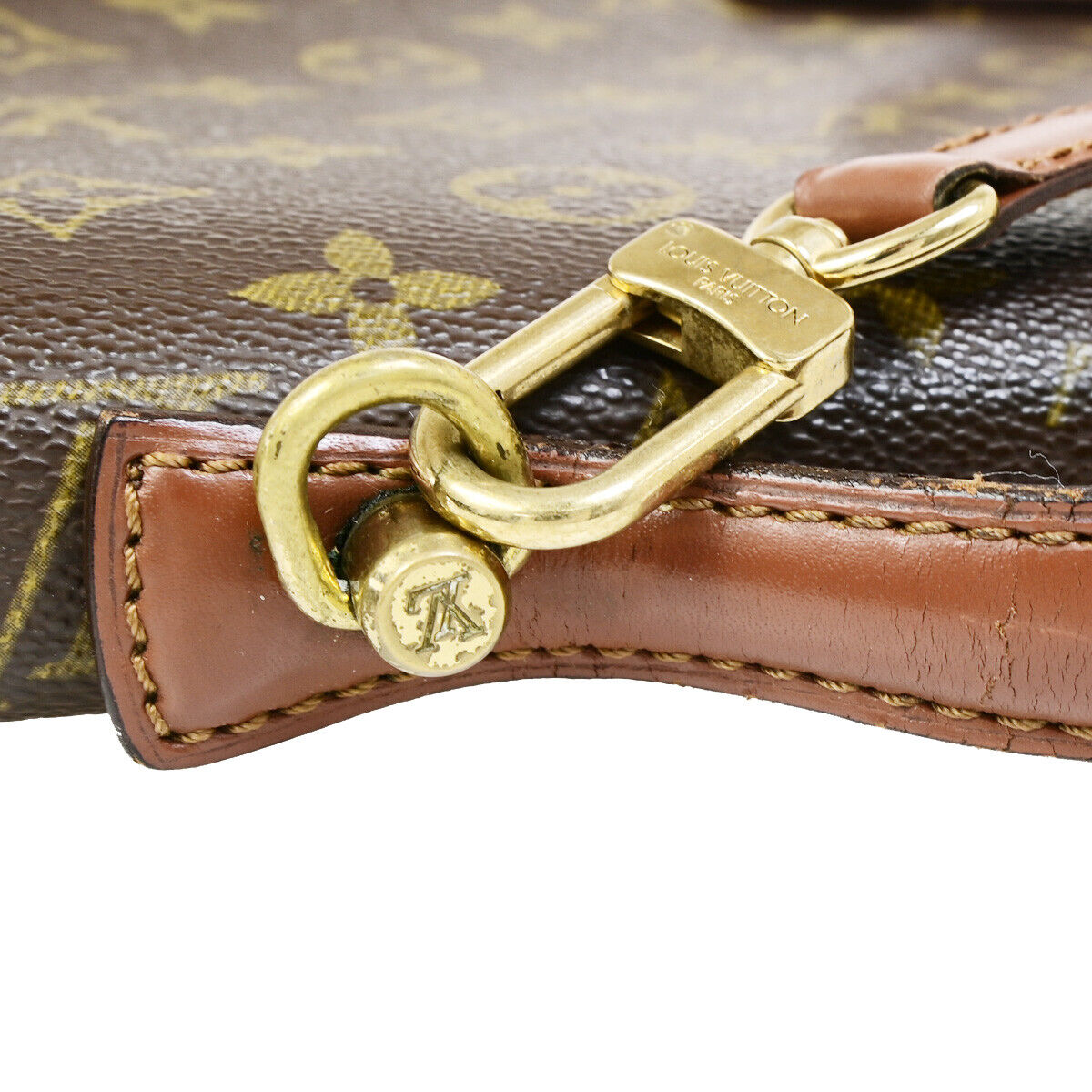 Louis Vuitton Porte Documents Brown Canvas Briefcase Bag