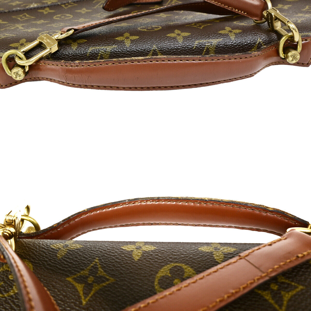 Louis Vuitton Porte Documents Brown Canvas Briefcase Bag