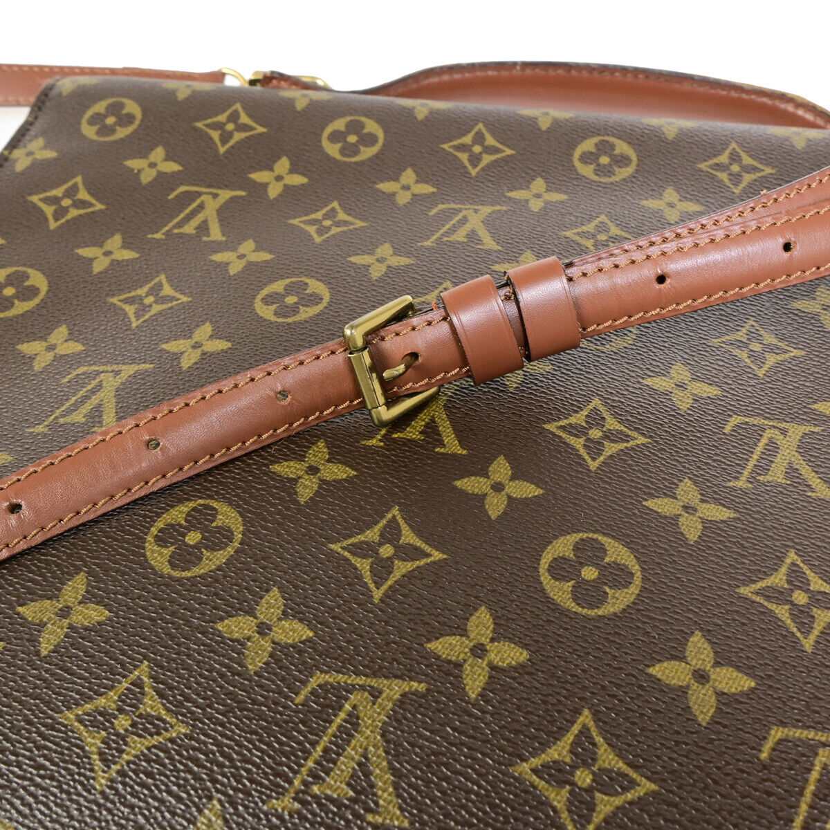 Louis Vuitton Porte Documents Brown Canvas Briefcase Bag