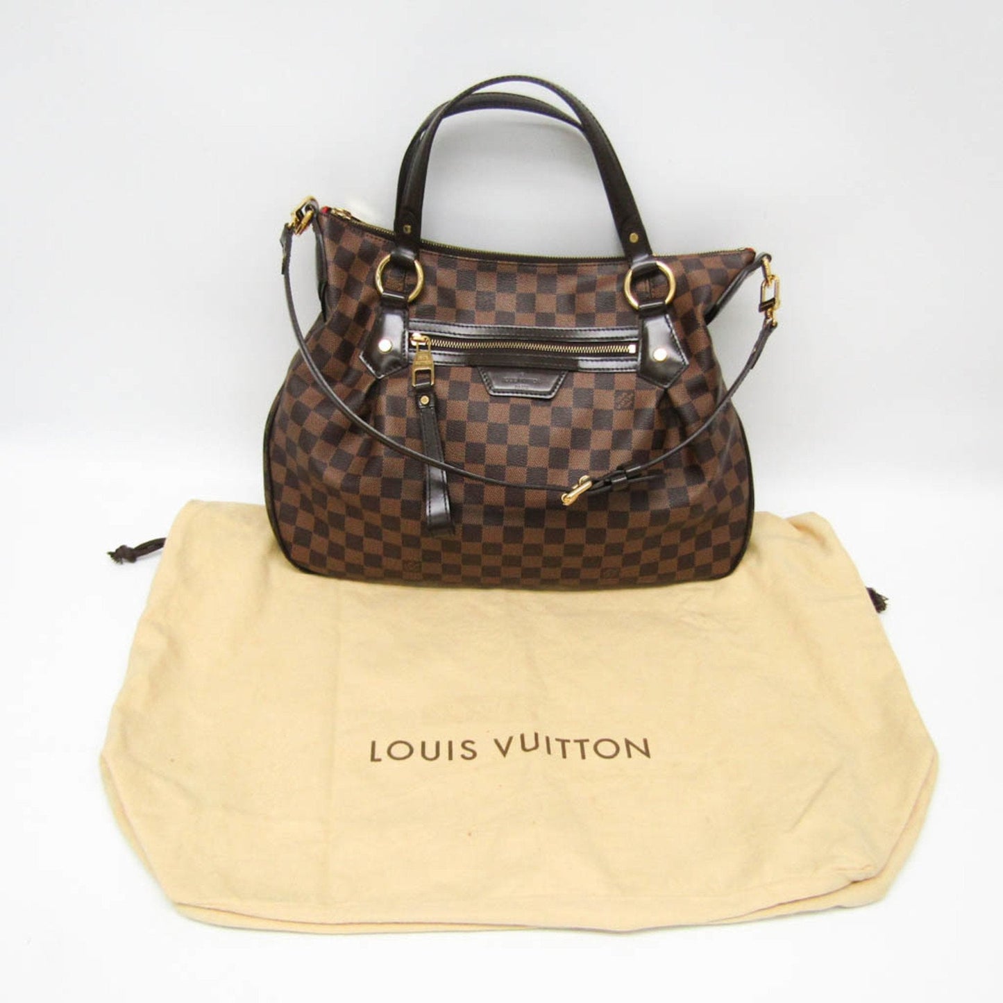 Louis Vuitton Evora Brown Canvas Shoulder Bag