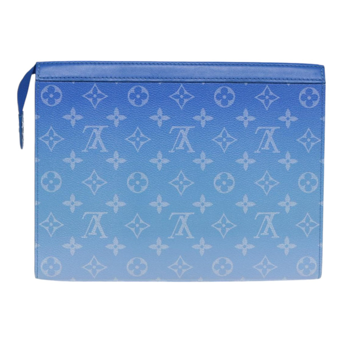 Louis Vuitton Pochette Voyage Blue Cloth Clutch Bag