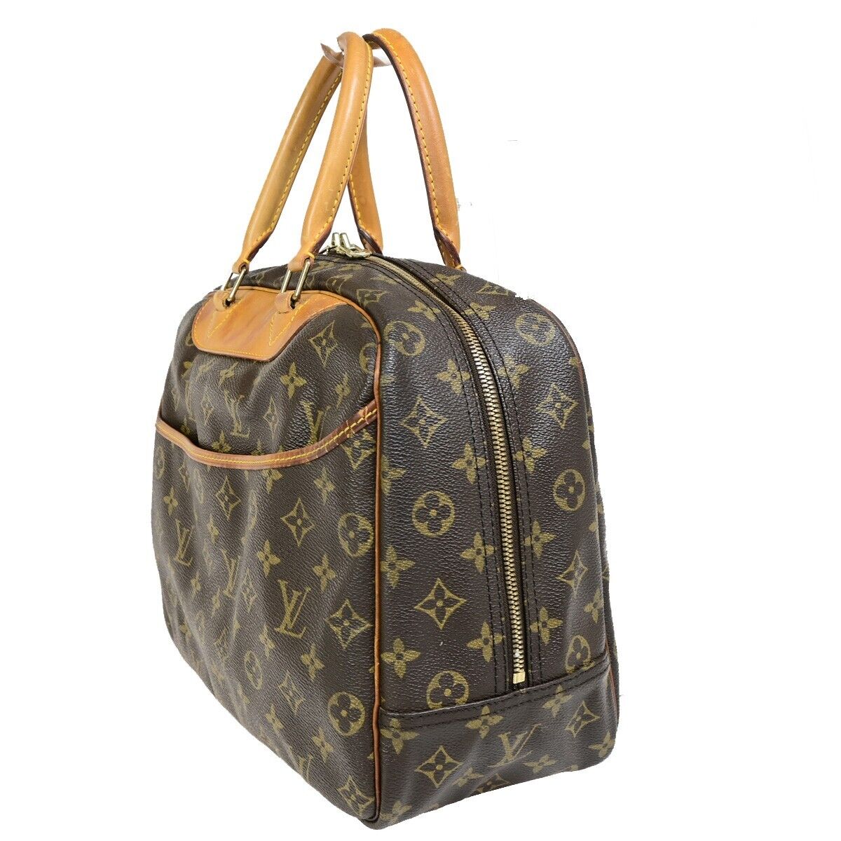 Louis Vuitton Deauville Brown Gold Plated Handbag