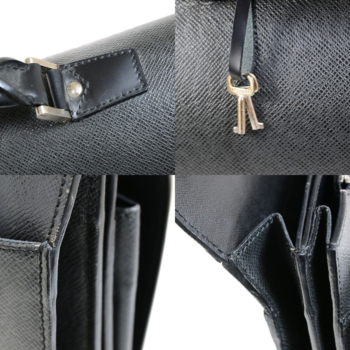 Louis Vuitton Robusto Black Leather Briefcase Bag