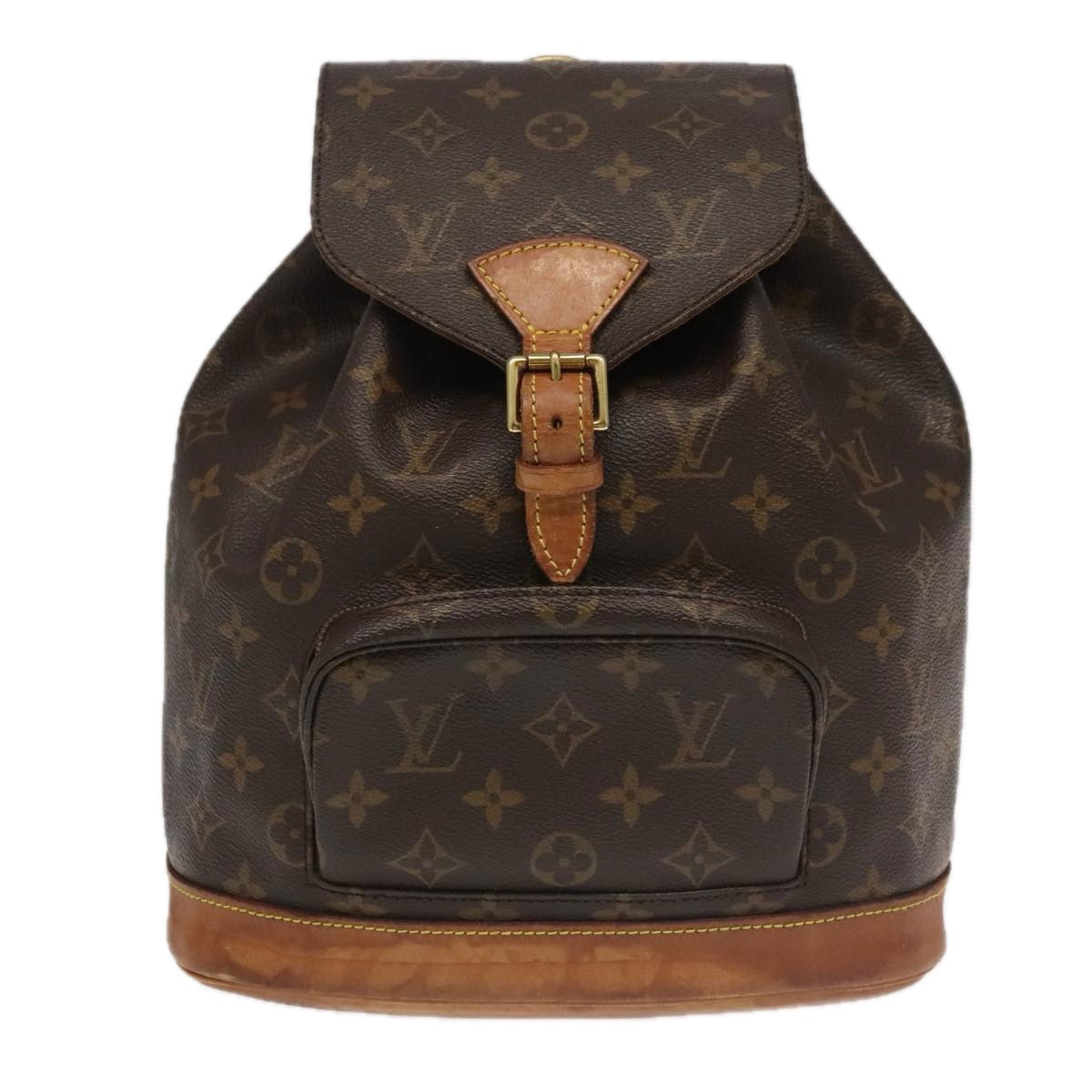 Louis Vuitton Montsouris Mm Brown Canvas Backpack Bag