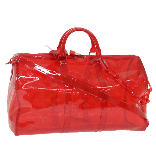 Louis Vuitton Keepall Bandouliere 50 Red Plastic Travel Bag ()