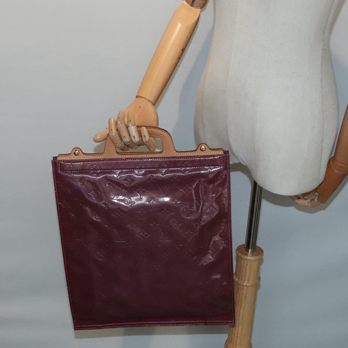 Louis Vuitton Stanton Purple Patent Leather Tote Bag