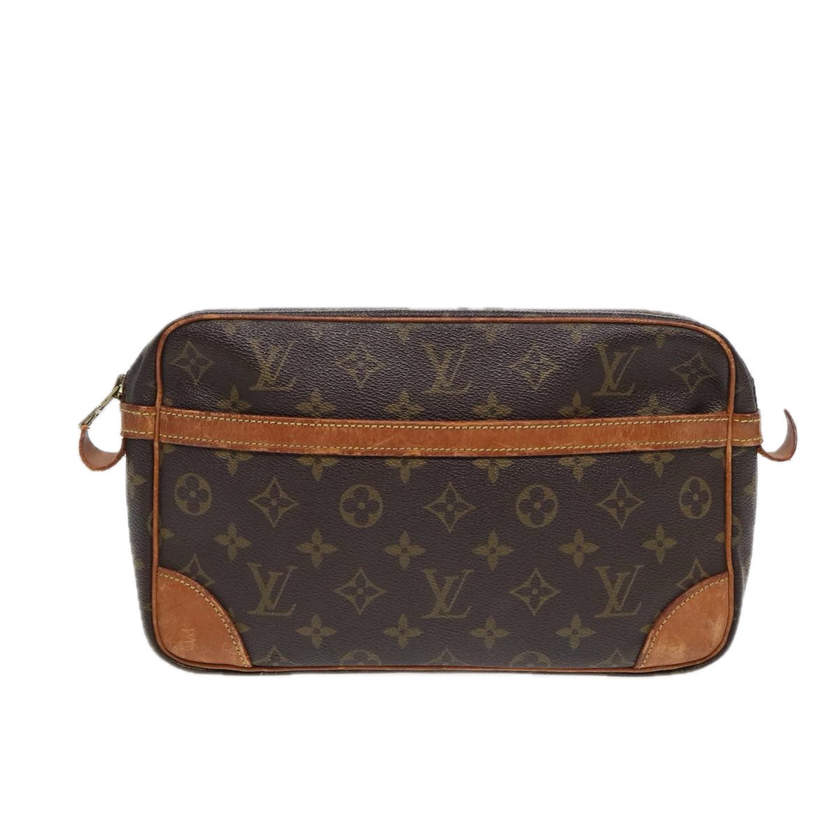 Louis Vuitton Compiegne 28 Brown Canvas Clutch Bag