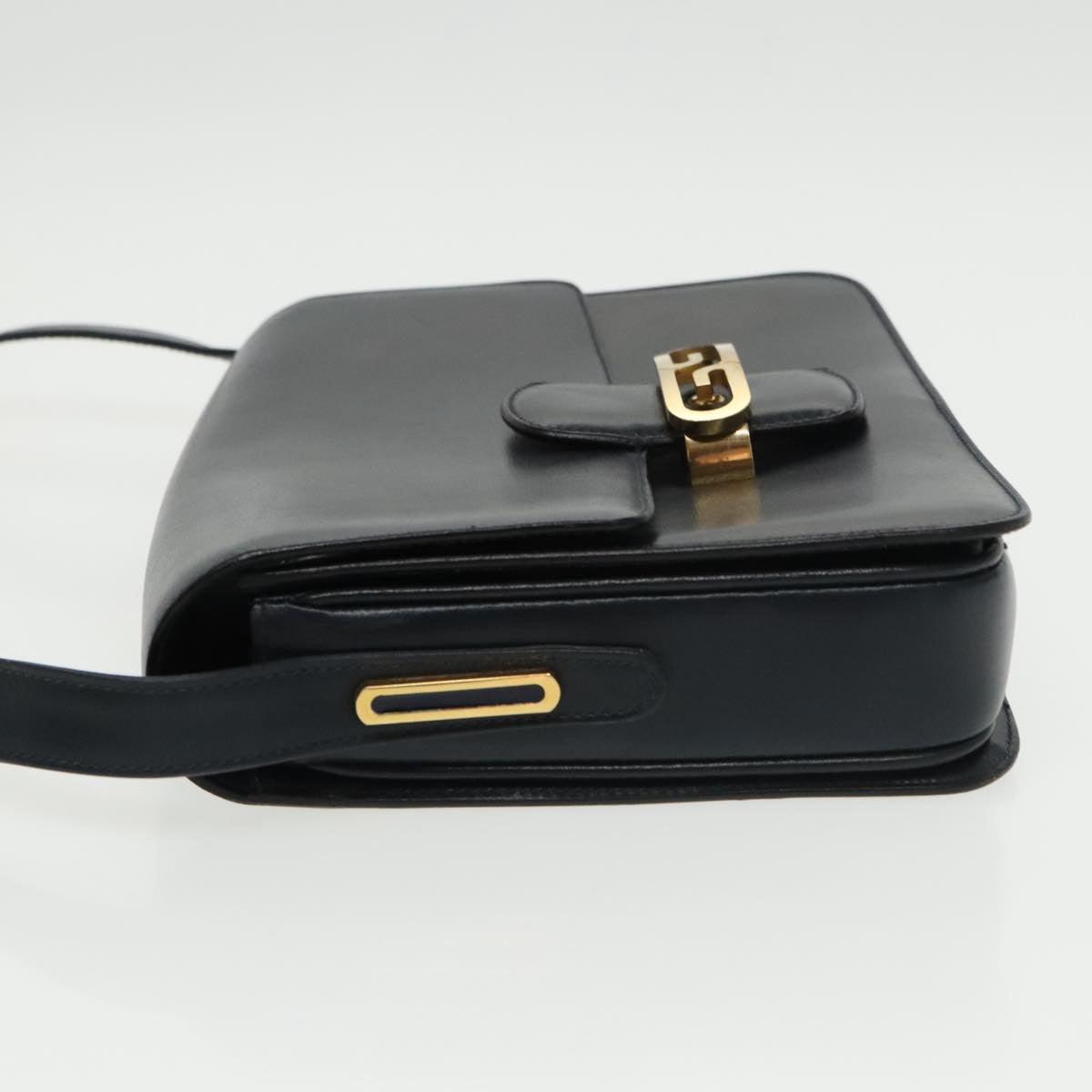 Gucci G Logo Black Leather Shoulder Bag
