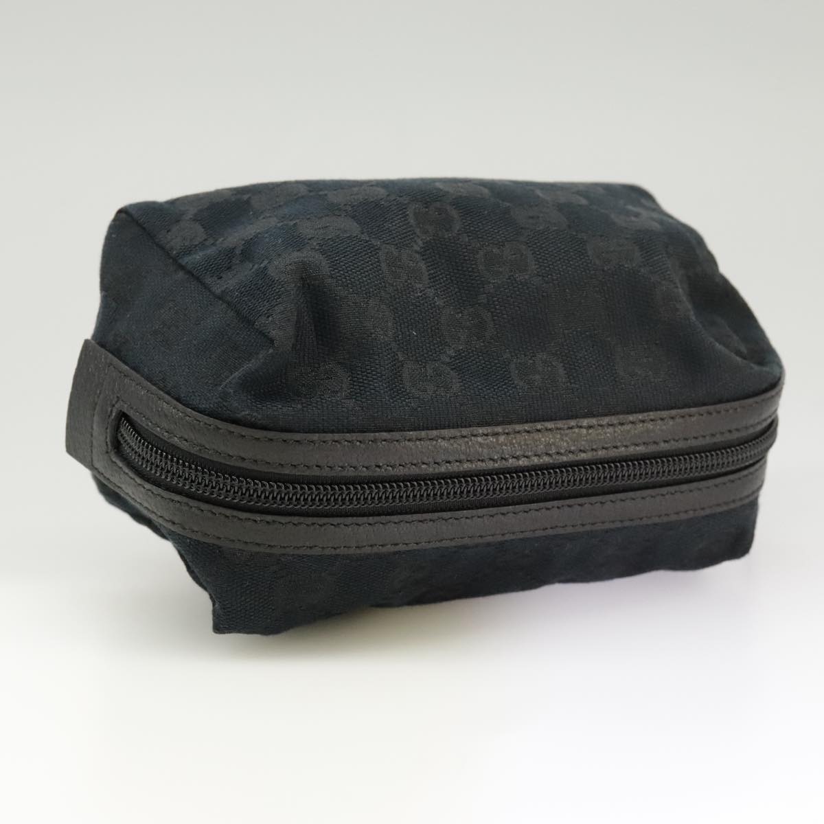 Gucci Cosmetic Pouch Black Canvas Clutch Bag