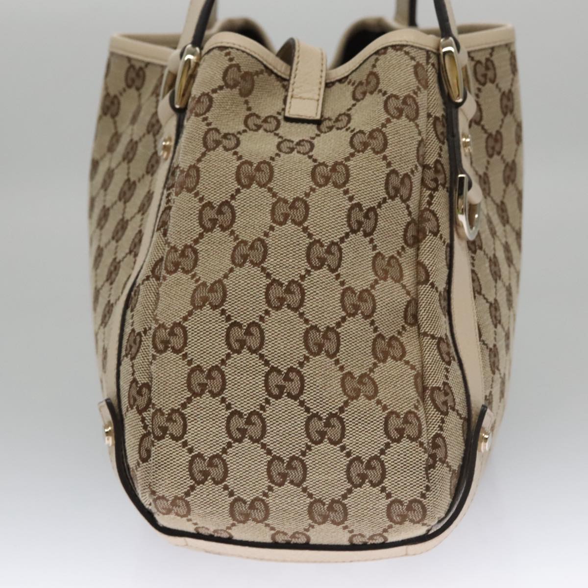 Gucci Abbey Beige Canvas Tote Bag