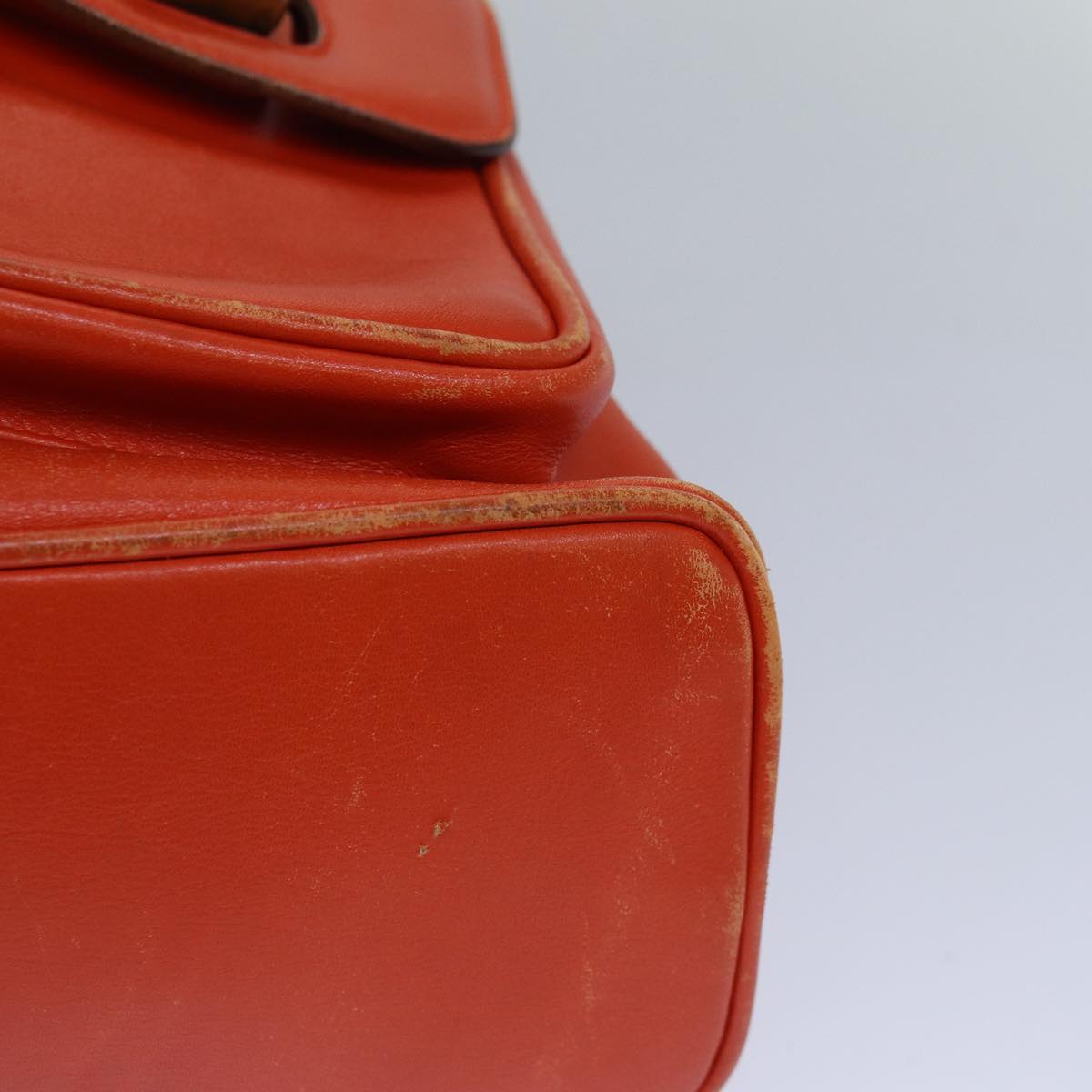 Gucci Bamboo Orange Leather Backpack Bag