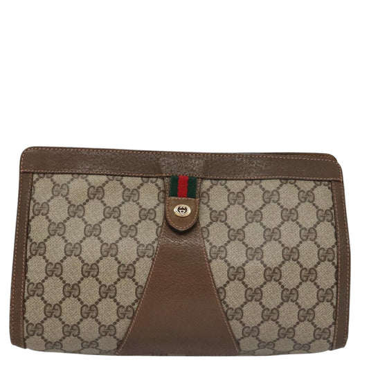 Gucci Sherry Beige Canvas Clutch Bag ()