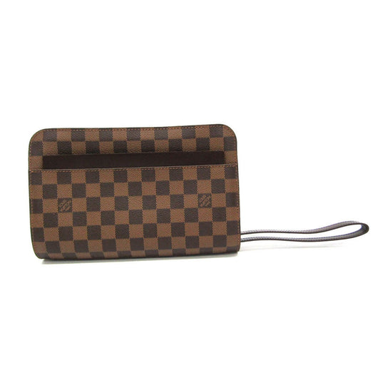 Louis Vuitton Saint-Louis Brown Canvas Clutch Bag ()