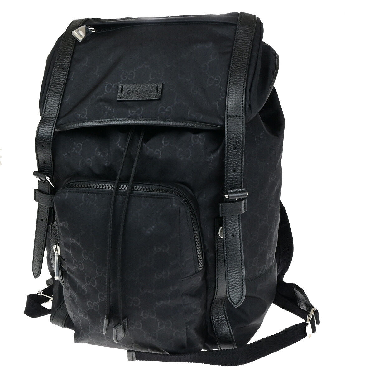 Gucci Guccissima Black Synthetic Backpack Bag ()