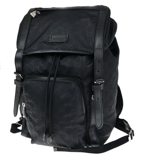 Gucci Guccissima Black Synthetic Backpack Bag ()