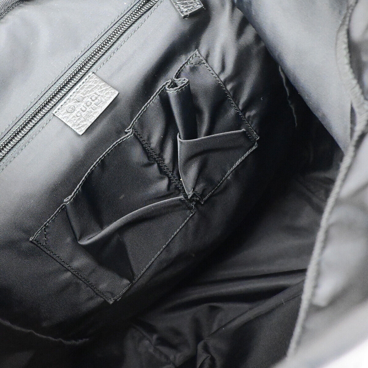 Gucci Guccissima Black Synthetic Backpack Bag