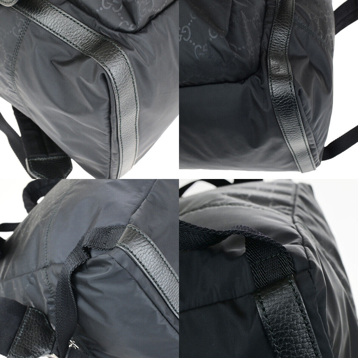 Gucci Guccissima Black Synthetic Backpack Bag