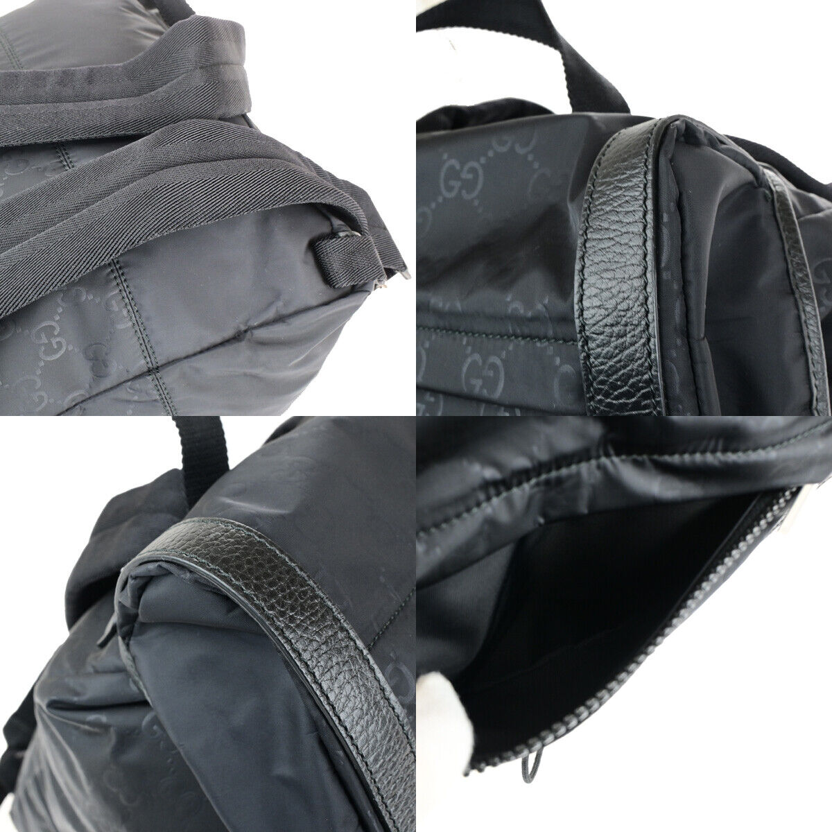 Gucci Guccissima Black Synthetic Backpack Bag