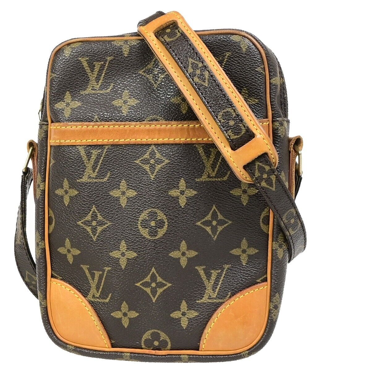 Louis Vuitton Danube Brown Gold Plated Shoulder Bag ()