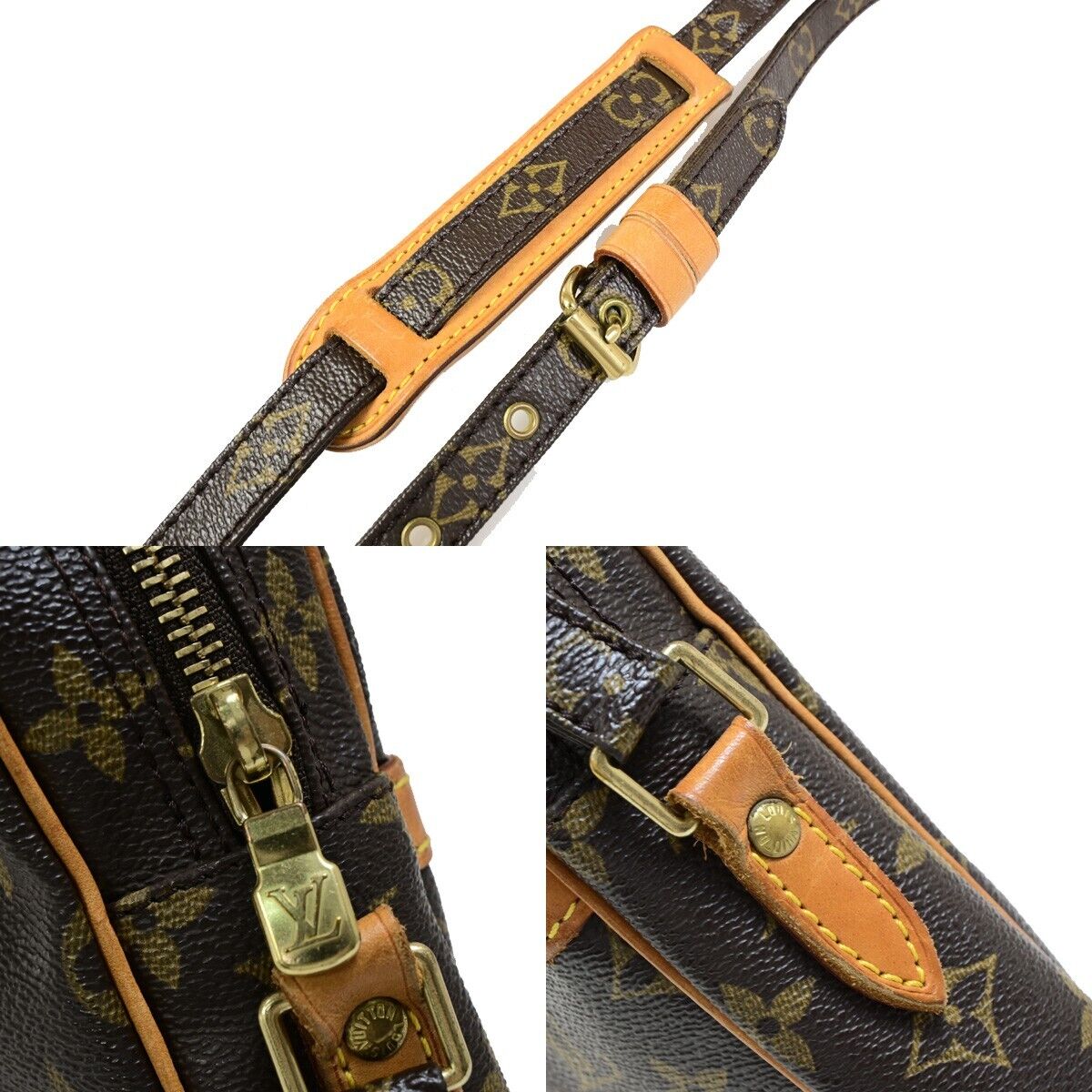 Louis Vuitton Danube Brown Gold Plated Shoulder Bag