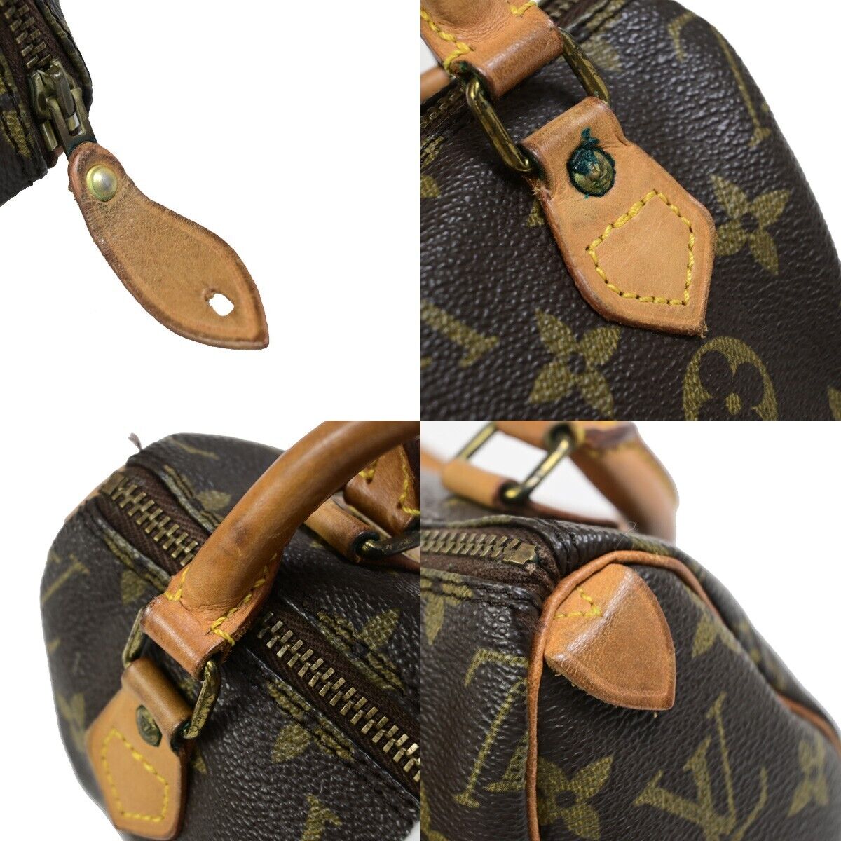 Louis Vuitton Mini Speedy Brown Canvas Handbag